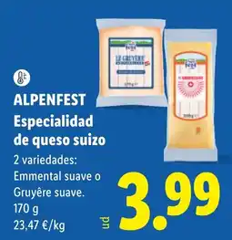 Lidl Alpenfest Especialidad de queso suizo oferta