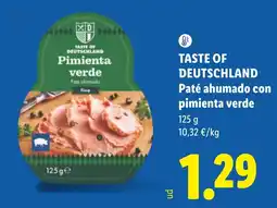 Lidl Taste of Deutschland paté ahumado con pimienta verde oferta