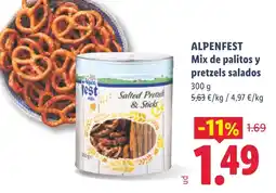 Lidl Alpenfest mix de palitos y pretzels salados oferta