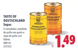Lidl Taste of Deutschland sopas oferta