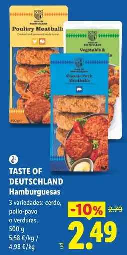 Lidl Taste of Deutschland Hamburguesas oferta