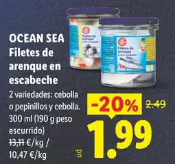 Lidl Ocean Sea filetes de arenque en escabeche oferta