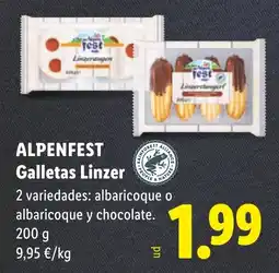 Lidl Alpenfest galletas linzer oferta