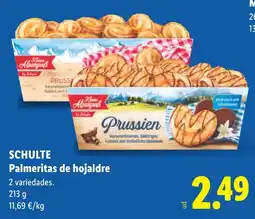 Lidl Schulte palmeritas de hojaldre oferta