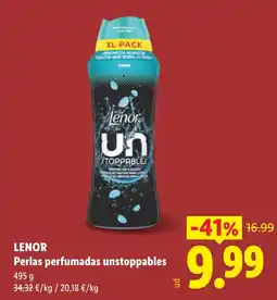 Lidl Lenor perlas perfumadas unstoppables oferta