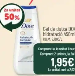 Coaliment Dove - gel de dutxa hidratacio oferta