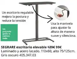 IKEA SEGRARE escritorio elevable oferta