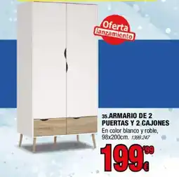 Rapimueble ARMARIO DE 2 PUERTAS Y 2 CAJONES oferta