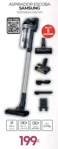 Tien 21 Samsung aspirador escoba VS15A60AGR5/WA oferta