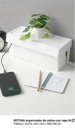 IKEA SÄTTING organizador de cables con tapa oferta