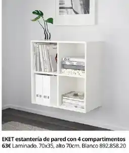 IKEA Eket estantería de pared con 4 compartimentos oferta