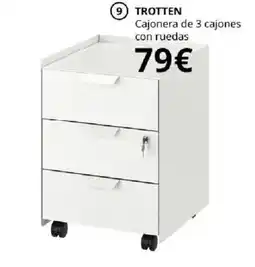 IKEA Trotten cajonera de 3 cajones con ruedas oferta