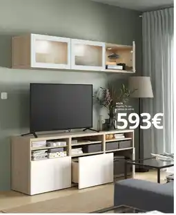 IKEA BESTA Mueble TV con puertas de vidrio oferta