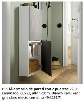 BESTÅ armario de pared con 2 puertas