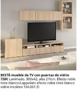 IKEA BESTÅ mueble de TV con puertas de vidrio oferta