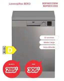 Mi electro Lavavajillas BEKO BDFN05330W BDFN05330X oferta