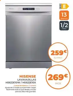 Pascual Martí Hisense lavavajillas hs622e10w / hs622e10x oferta