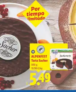Lidl Alpenfest tarta sacher oferta
