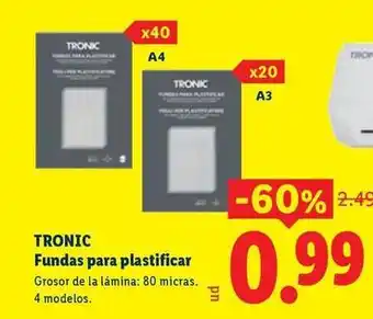 Tronic - fundas para plastificar