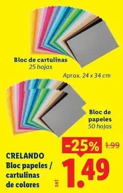Ocine Crelando - bloc papeles / cartulinas de colores oferta