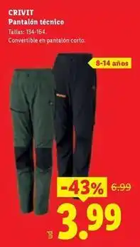 Ocine Crivit - pantalon técnico oferta