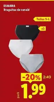 Ocine Esmara - braguitas de canalé oferta