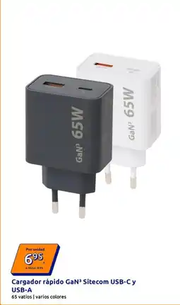 Action Sitecom - cargador rapido gan3 usb-c y usb-a oferta