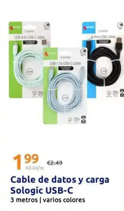 Action Sologic - cable de datos y carga usb-c oferta