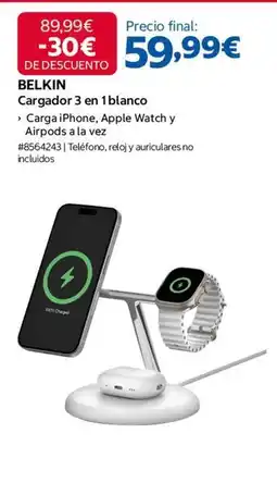 Costco Belkin - cargador 3 en 1 blanco oferta