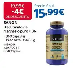Costco Sanon - bisglicinato de magnesio puro + b6 oferta