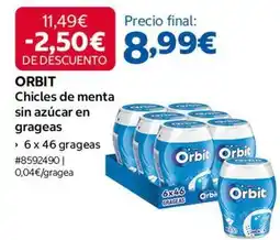 Costco Orbit - chicles de menta sin azucar en grageas oferta
