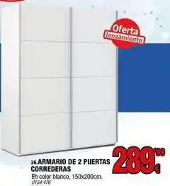 Rapimueble Blanco - armario de 2 puertas correderas oferta