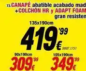 Rapimueble Hr - canape abatible acabado mad +colchón hr y adapt foam gran resisten oferta