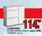 Rapimueble Blanco - zapatero en color cemento y oferta