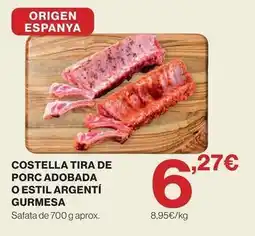 El Corte Inglés Origen - costella tira de porc adobada o estil argenti oferta