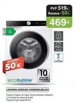 Milar Samsung - lavadora ww90dggu8blku3 oferta