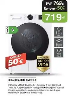 Milar Lg - secadora lg rhx5009tlb oferta