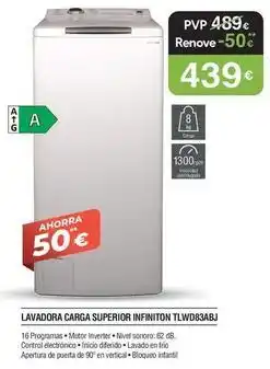 Milar Infiniton - lavadora carga superior tlvd83a bj oferta