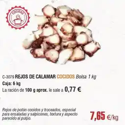 Abordo Rejos de calamar cocidos oferta