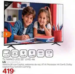 Tien 21 lg tv nano led 55" uhd 4k 55nu850b6la oferta