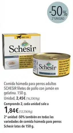 El Corte Inglés Schesir filetes de pollo con jamón en gelatina oferta