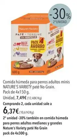 El Corte Inglés Nature's Variety paté No Grain oferta