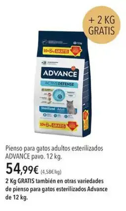 El Corte Inglés Advance pienso para gatos adultos esterilizados pavo oferta