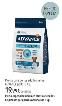El Corte Inglés Advance pienso para perros adultos minis pollo oferta