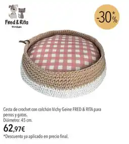 El Corte Inglés Fred & Rita cesta de crochet con colchón Vichy Geine oferta