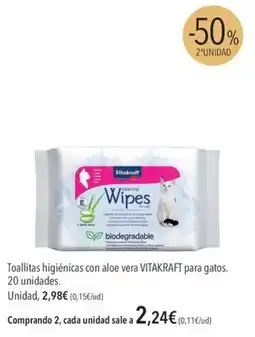 El Corte Inglés Vitakraft cleaning Wipes for cats oferta