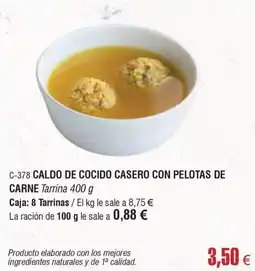 Abordo Caldo de cocido casero con pelotas de carne oferta