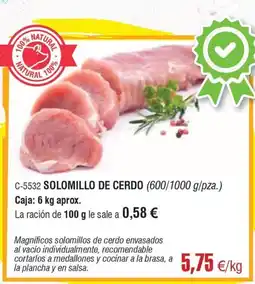 Abordo Solomillo de cerdo oferta