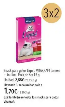 El Corte Inglés Vitakraft liquid snack ternera inulina oferta