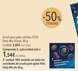 El Corte Inglés felix snack para gatos adultos party mix ocean oferta